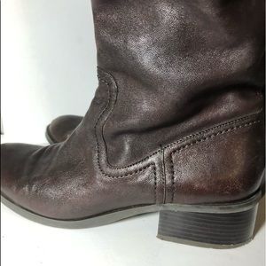 Jessica Simpson leather boots over knee brown
